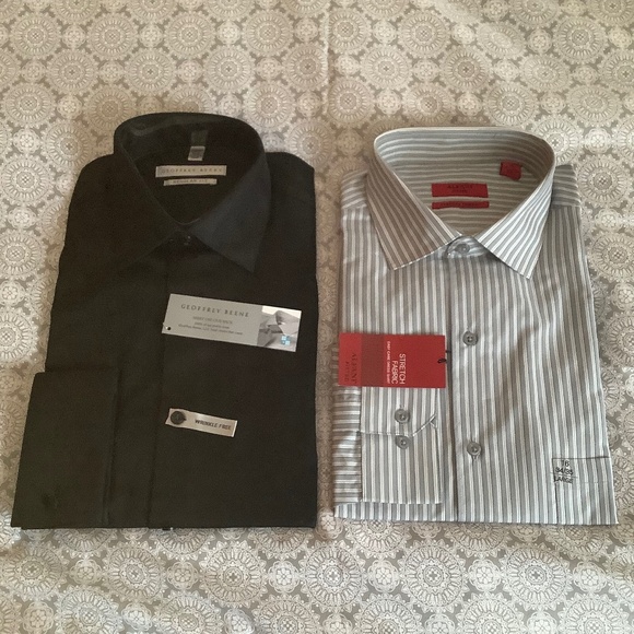 Two Men’s Long Sleeve Dress Shirts, size large - Picture 1 of 11